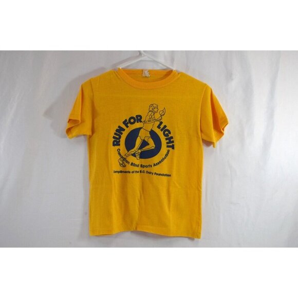Canadian Blind Sports Association Run for Light Small T-Shirt 1980s Evergreen - Picture 1 of 11